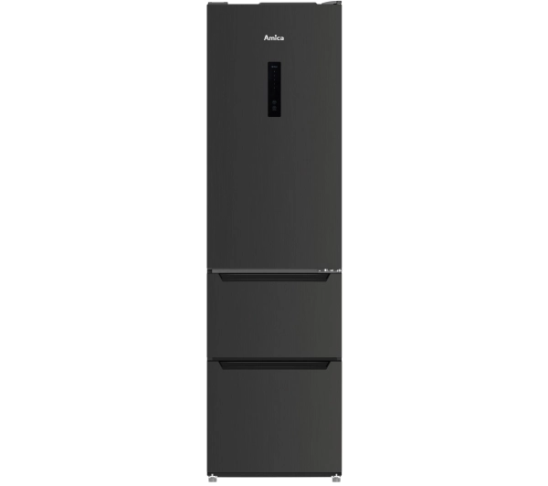 Amica FK4005.6DFCM Pełny No Frost 192cm Komora świeżości Czarny Inox