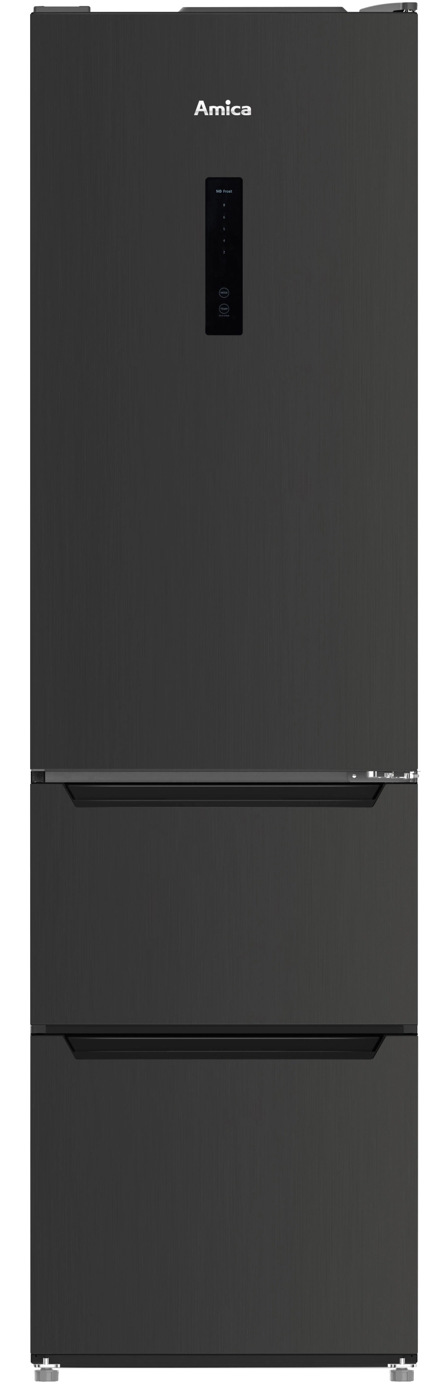 Amica FK4005.6DFCM Pełny No Frost 192cm Komora świeżości Czarny Inox