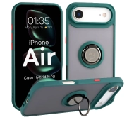 Bizon z uchwytem na palec Hybrid Ring do Apple iPhone Air Przydymione z zieloną ramką
