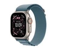 Apple Watch Ultra 3 GPS + Cellular koperta z naturalnego atural tytanu 49mm Opaska Alpine Niebieska Rozmiar L