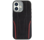AUDI Genuine Leather MagSafe do iPhone 17 Czarno-czerwony