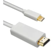 Qoltec 50414 USB 3.1 typ C - HDMI A 1m Biały
