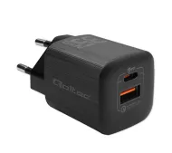 Qoltec 50764 GaN USB-A USB-C 35W Czarny
