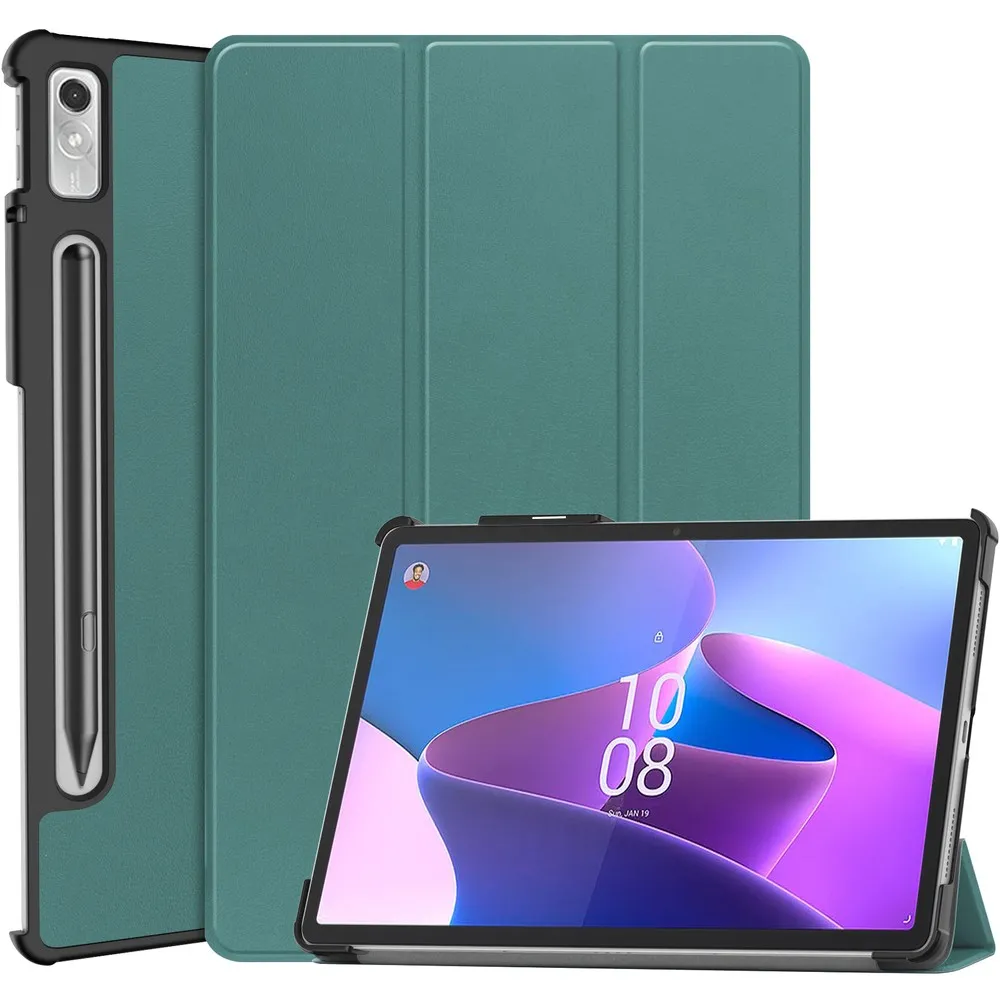 Bizon Case Tab Croc z klapką do Lenovo Xiaoxin Pad Pro 2022 / P11 Pro Gen 2 Ciemnozielony
