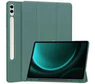 Bizon Case Tab Lizard z klapką do Samsung Galaxy Tab S9 FE Plus Ciemnozielony