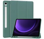 Bizon Case Tab Lizard z klapką do Samsung Galaxy Tab S10 FE / S10 Lite / S9 / S9 FE Ciemnozielony
