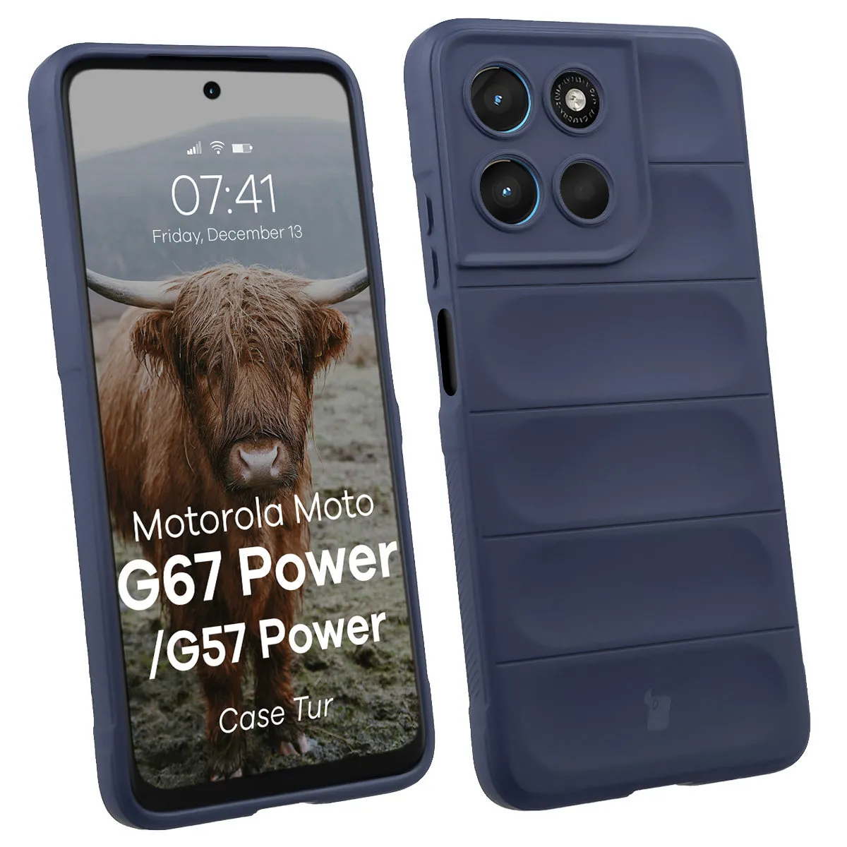 Bizon Tur do Motorola Moto G57 Power / Motorola Moto G67 Power Granatowy