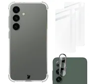 Bizon elastyczne etui + 2x szkło hartowane + szkło na aparat Clear Pack do Samsung Galaxy S24