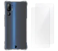 Bizon elastyczne etui + folia ochronna Clear Pack do HTC U24 Pro