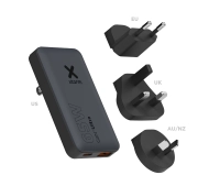 Xtorm XTPC0651 USB-A USB-C PD 65W Czarny + Wymienne wtyczki, Kabel USB-C