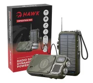 Hawk R40 Na korbkę, Solarne, Latarka, Radio FM Bluetooth Zielony