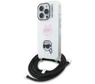 Karl Lagerfeld IML Crossbody Karl&Choupette Head do iPhone 16 Pro Biały