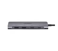 UGREEN CM195 USB-C do HDMI 2x USB-A 3.0 SD/TF PD Szary