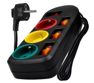 Vayox VA0401 3 gniazda 3m Czarny