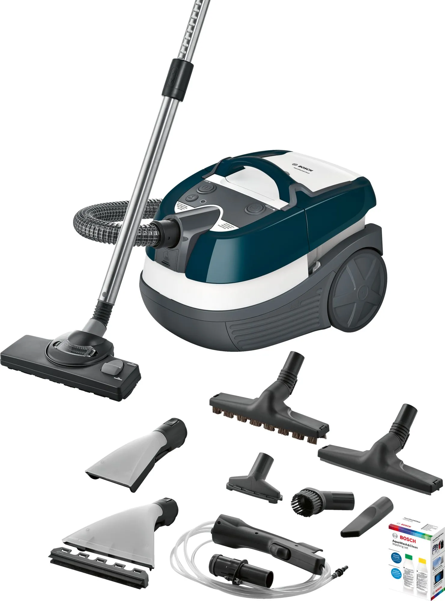 Bosch AquaWash&Clean BWD41720 1700W Szczotka do parkietów Ssawka do zbierania wody Ssawka do prania dywanów
