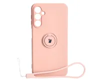 Bizon Silicone Ring Sq do Galaxy A24 4G Jasnoróżowy