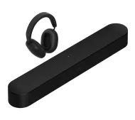 Sonos Beam Gen2 4.1 Wi-Fi AirPlay Dolby Atmos + Słuchawki bezprzewodowe Sonos Ace Czarny