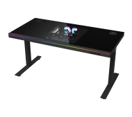 Lorgar Desk Elite 90 Series DE90G Blat Szklany140cm Regulacja wysokości Czarny