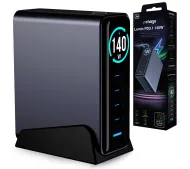 3mk InCharge Desktop Charger Lumin PD3.1 TFT  USB-A 4x USB-C 140W Czarny