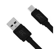 Green Cell GCmatte płaski USB-C 25cm Czarny