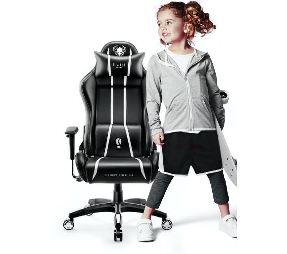 fotel gamingowy Diablo Chairs X-One 2.0 Kids Size (czarno-biały)