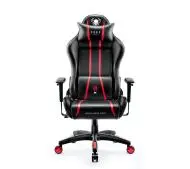 Diablo Chairs X-One 2.0 Normal Size Gamingowy do 136kg Skóra ECO Tkanina Czarno-czerwony-Zdjęcie-0