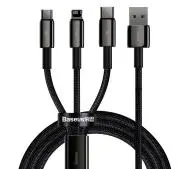 Baseus 3w1 Tungsten Gold 1,5m Czarny