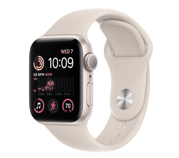 Smartwatch Apple Watch SE 2gen GPS 40mm koperta z aluminium (księżycowa poświata) + pasek sportowy (księżycowa poświata)