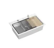 Quadron HQM7650U1_BS Marc Workstation Granitowy Biały/Stalowy