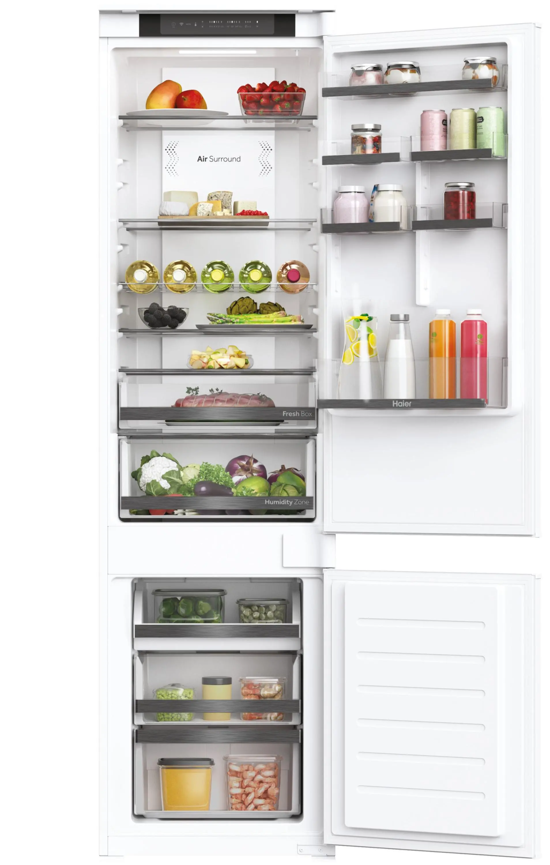 Haier Seria 6 HBW5519ECM Pełny No Frost 193,5cm Szuflada z kontrolą wilgotności