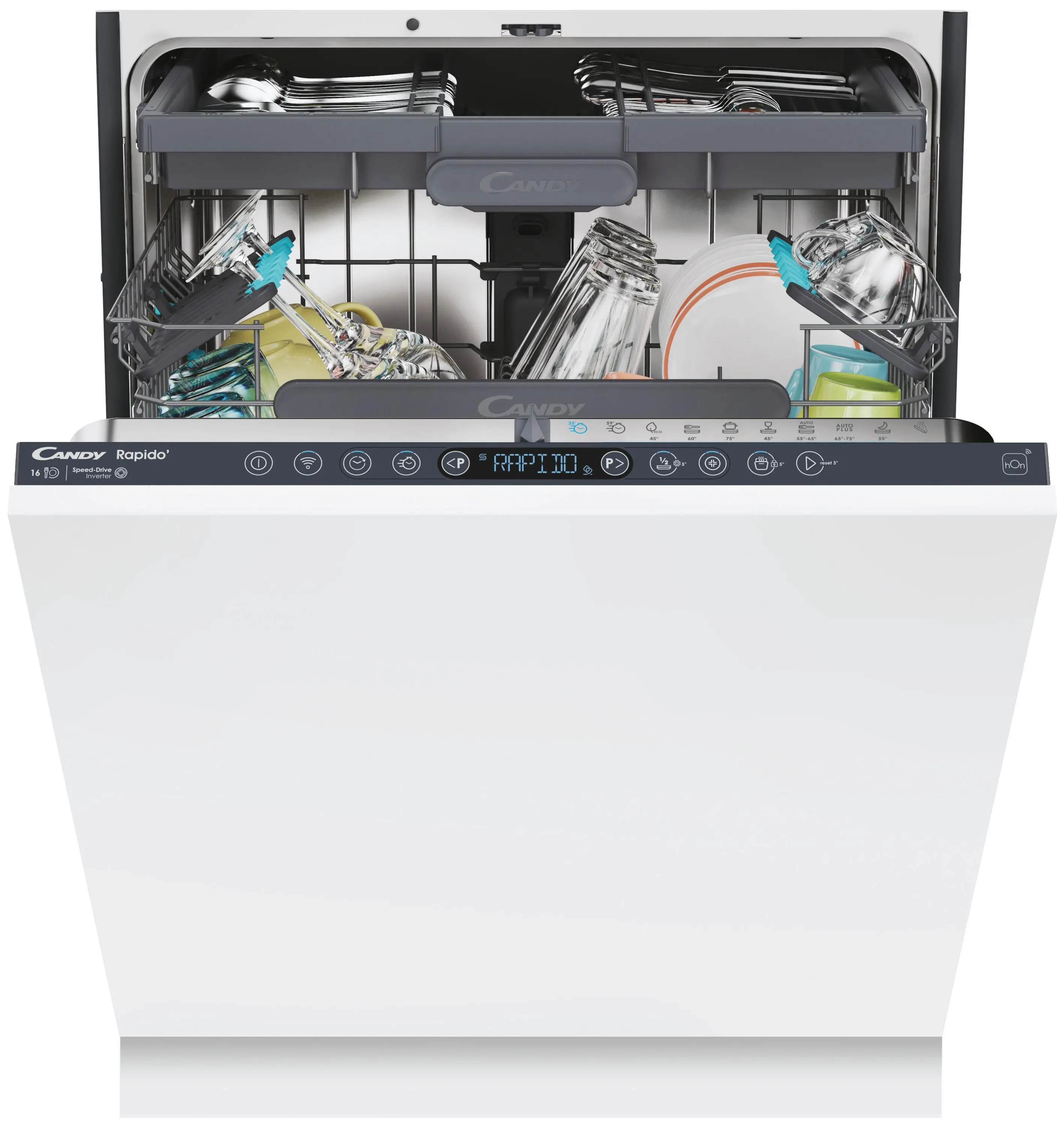 Candy RapidO CI 6B4S1PSA 59,7cm Automatyczne otwieranie drzwi Szuflada na sztućce Zdalne sterowanie