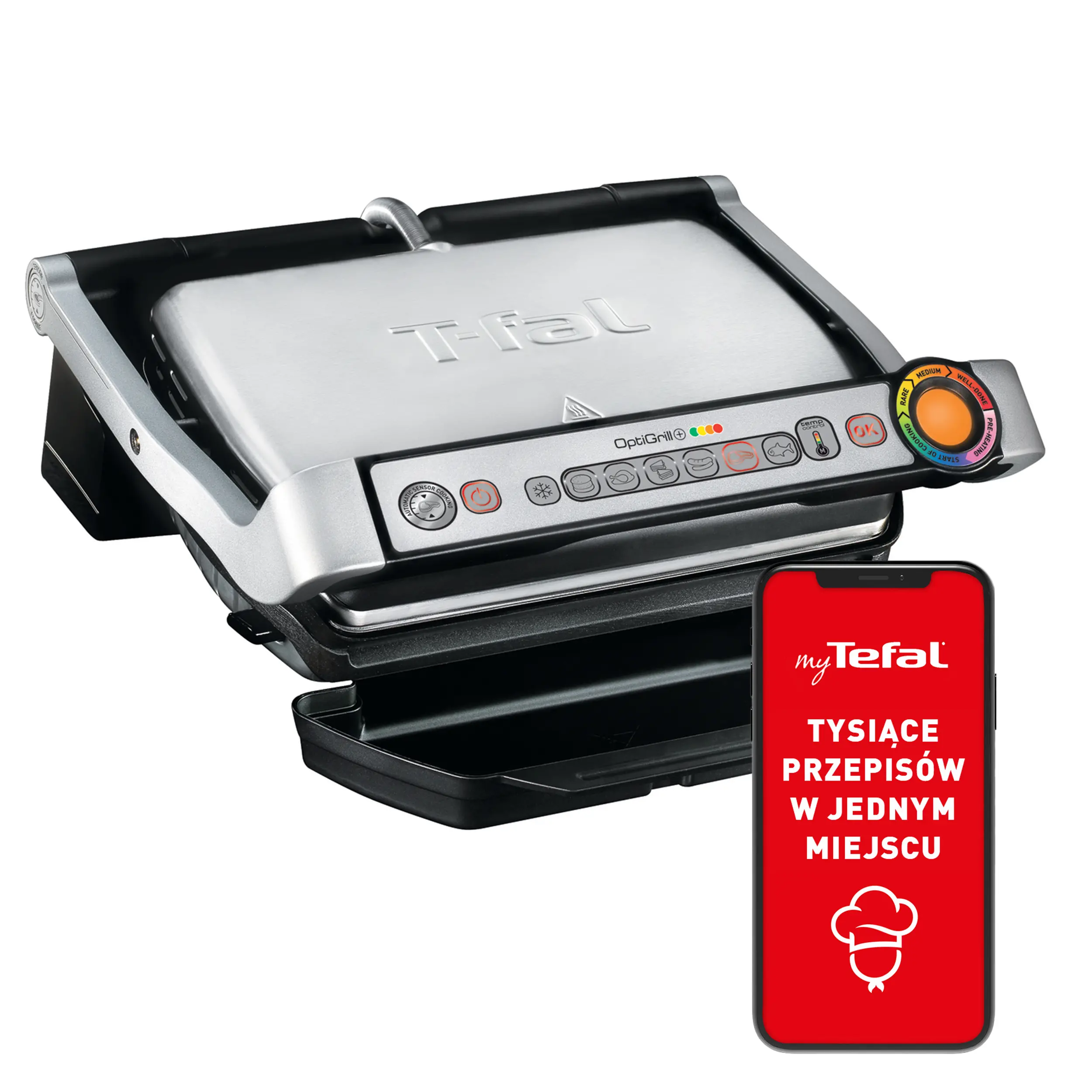 Tefal GC712D OptiGrill 600cm2 Programy automatyczne