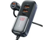 USAMS C40 3xUSB+2xUSB-C 165W PD+QC Fast Charge Czarny