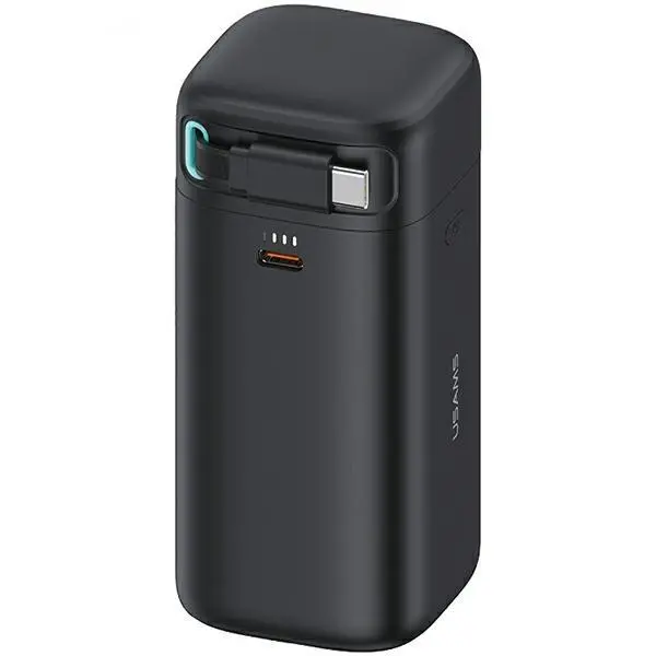 USAMS Fast Charge XMF Series ze zwijanym kablem USB-C 18000mAh PD45W Czarny