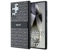 DKNY Leather Mono Stripe & Metal Logo do Samsung Galaxy S24 Ultra Czarny