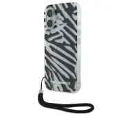 Karl Lagerfeld IML Zebra Pattern & Cord do iPhone 16 Czarny