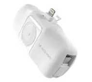Wozinsky WF16-YLS 5000mAh 15W Lightning z wbudowanym kablem USB-C Biały
