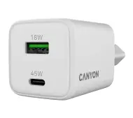Canyon CU45AC GAN 45W 1xPD 1xQC Biały