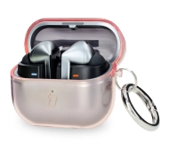 Bizon Elastyczne z karabińczykiem do Samsung Galaxy Buds 3/3 Pro Przezroczysto-różowy