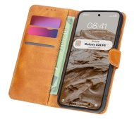 Bizon z klapką Pocket do Galaxy S24 FE Brązowy