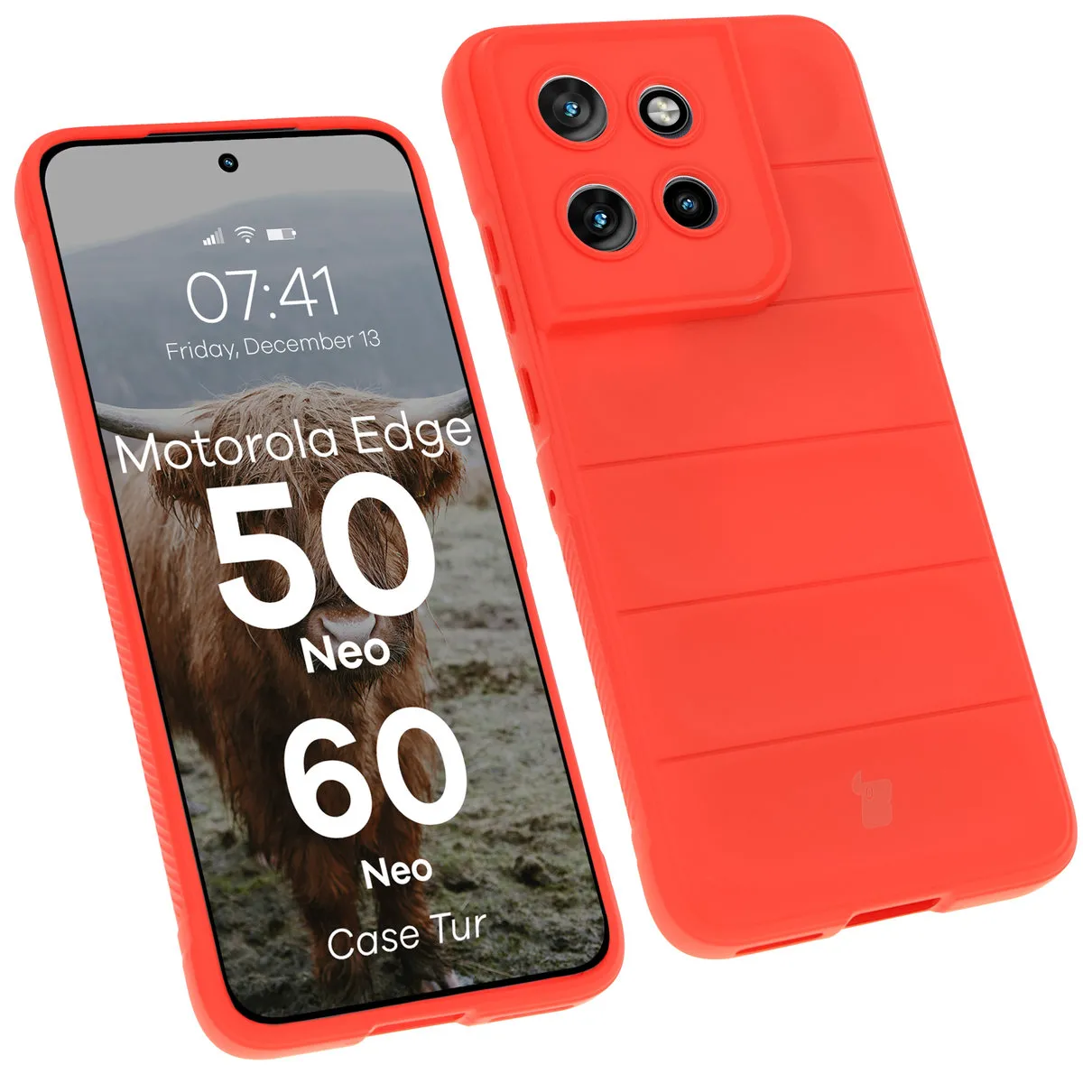 Bizon Tur do Motorola Edge 50 Neo/60 Neo Czerwony