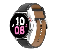 Bizon skórzany Casual 20mm do Galaxy Watch FE/7/6/6 Classic/5/5Pro/4/4 Classic Czarny