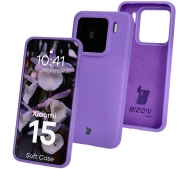 Bizon Silikonowe Soft do Xiaomi 15 Fioletowy