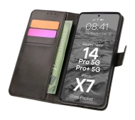 Bizon z klapką Pocket do Xiaomi Redmi Note 14 Pro 5G/Poco X7 Czarny