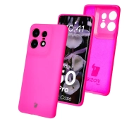 Bizon Silikonowe Soft do Motorola Edge 50 Pro Neonowo-różowy