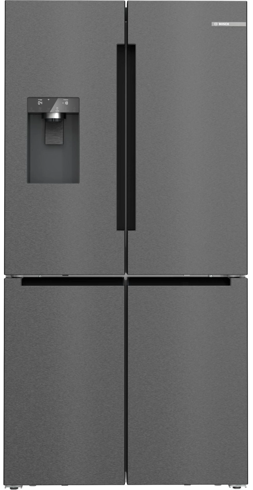 Bosch Serie 6 KFI96AXEA Pełny No Frost 183cm Kostkarka Zdalne sterowanie Czarna stal szczotkowana