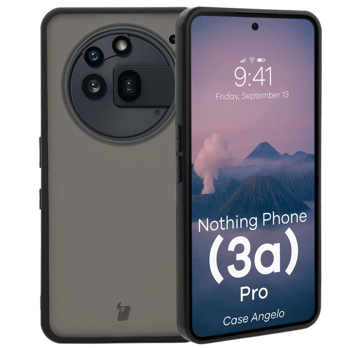 Bizon Angelo do Nothing Phone 3a Pro przydymione z Czarną ramką