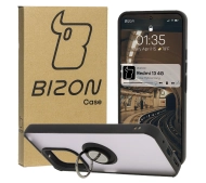 Bizon z uchwytem na palec Hybrid Ring do Xiaomi Redmi 13 4G przydymione z Czarną ramką