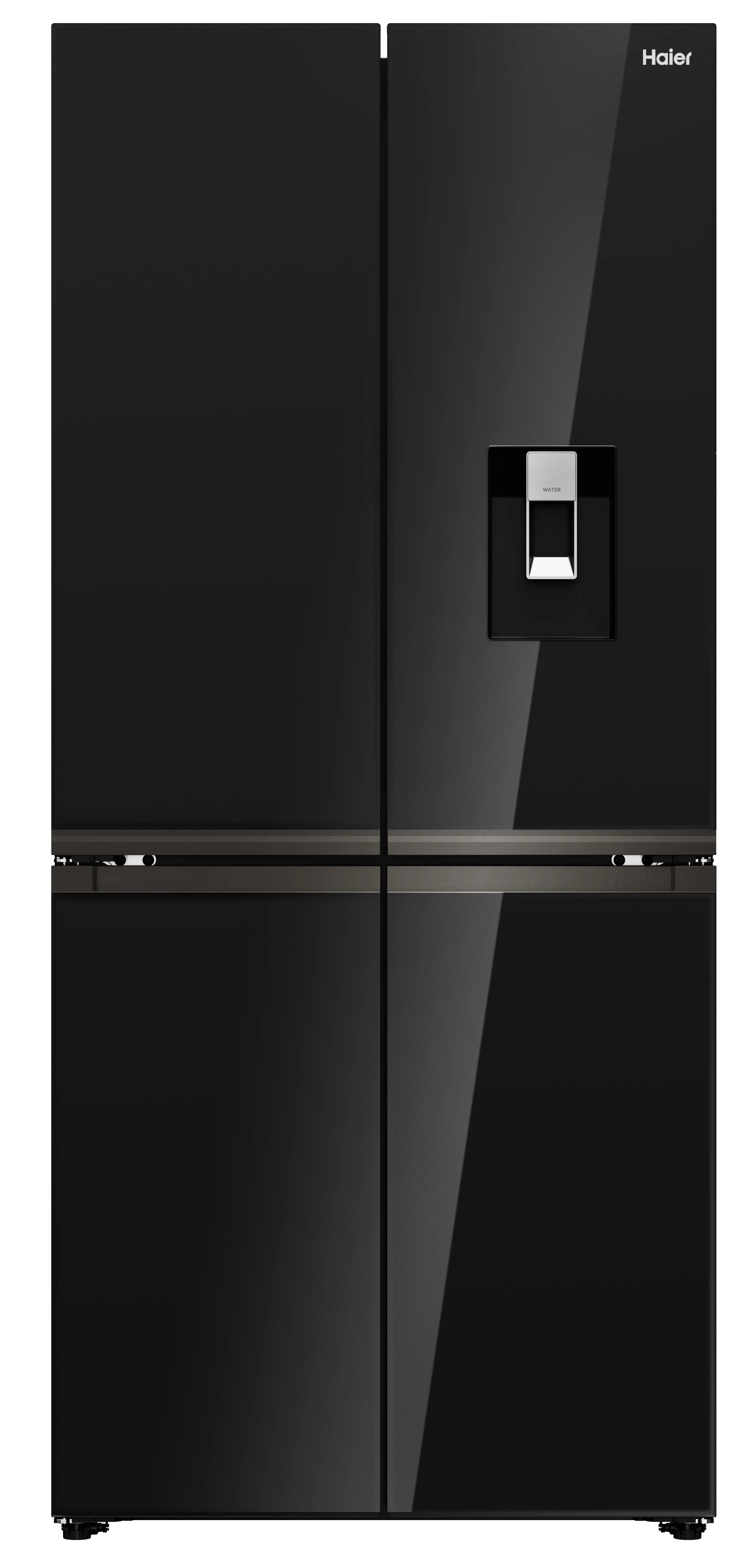 Haier HCKR7819DWGB Pełny No Frost Space Fit Czarne szkło Oświetlenie tylnej ściany