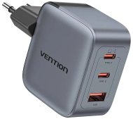 Vention GaN 2xUSB-C USB-A 70W Szary